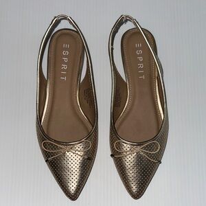 Esprit Metallic Gold Slingback Flats